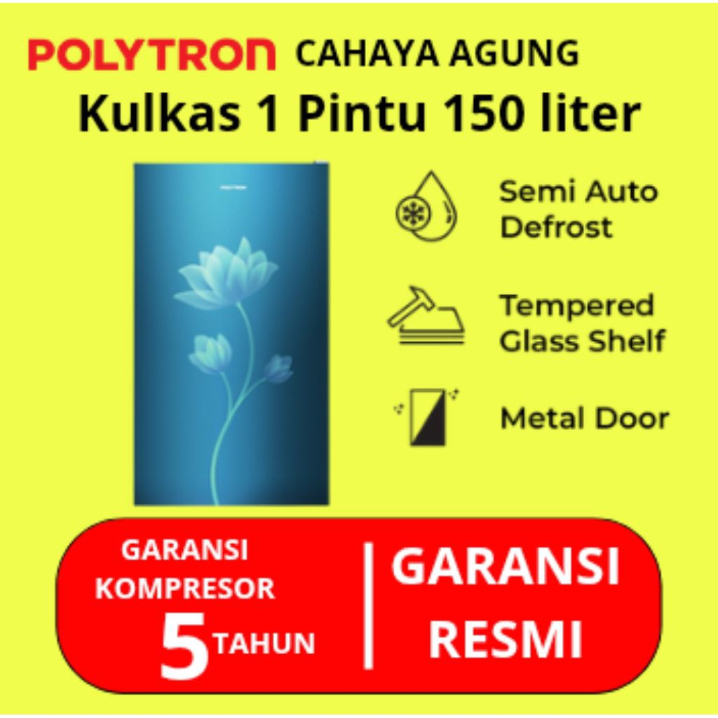 KULKAS POLITRON PRB159B PRB159R PRB 159 R B PRB159 PRB-159 GARANSI RESMI