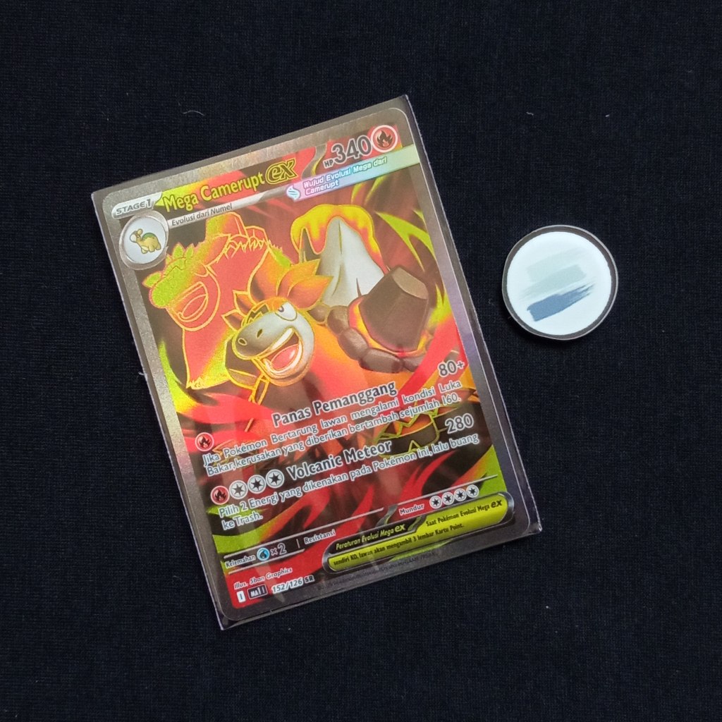 Mega Camerupt EX SR ma1 Evolusi Mega Pokemon TCG Indonesia
