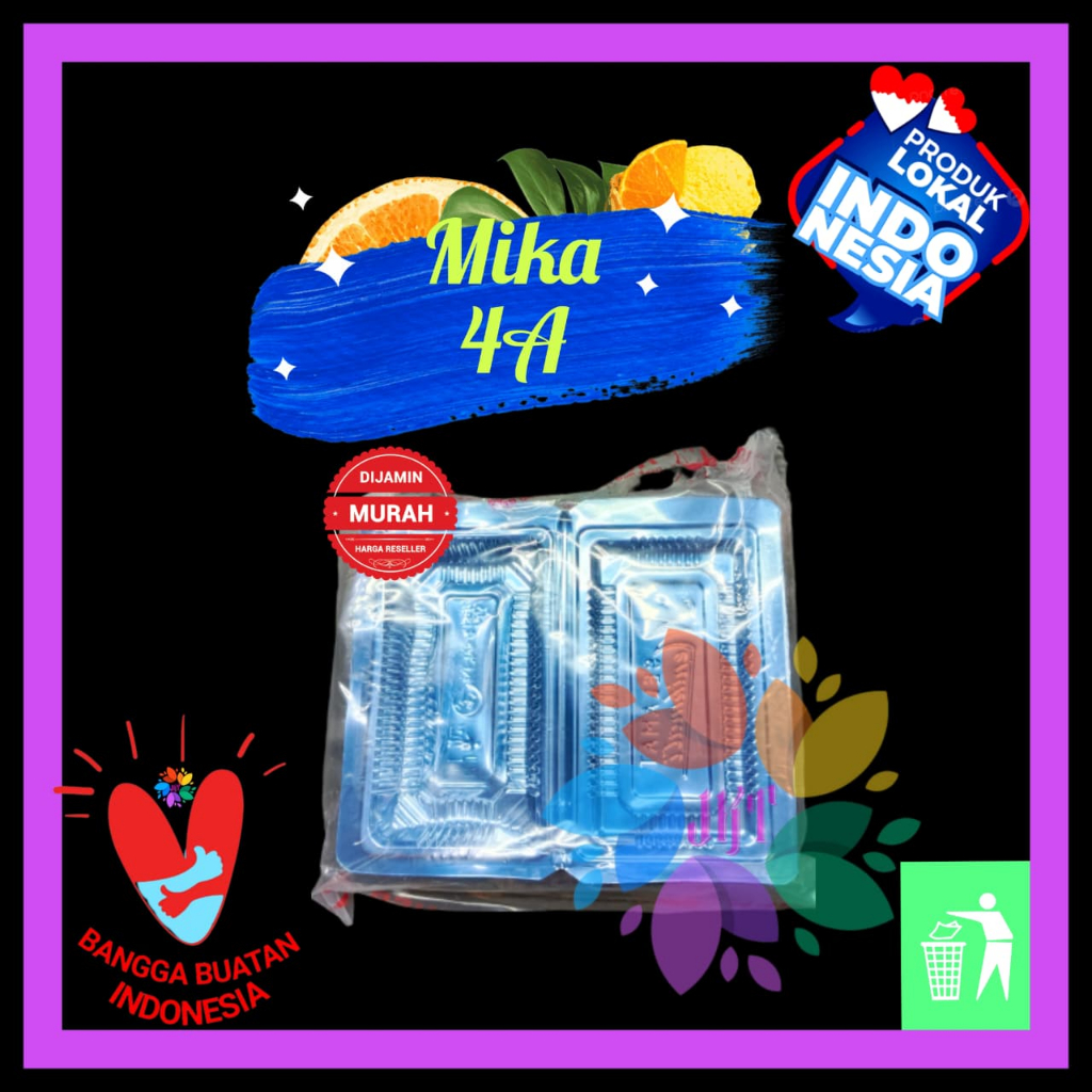 MIKA 4A PLASTIK MIKA KEMASAN TEMPAT MAKANAN KUE  BOLU NASI MIE UKURAN 4