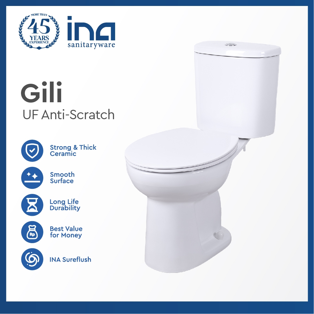 INA Closet GILI + Seat Cover UF Anti-scratch |Closet GILI + Seat Cover UF Anti-scratch +Toilet Showe