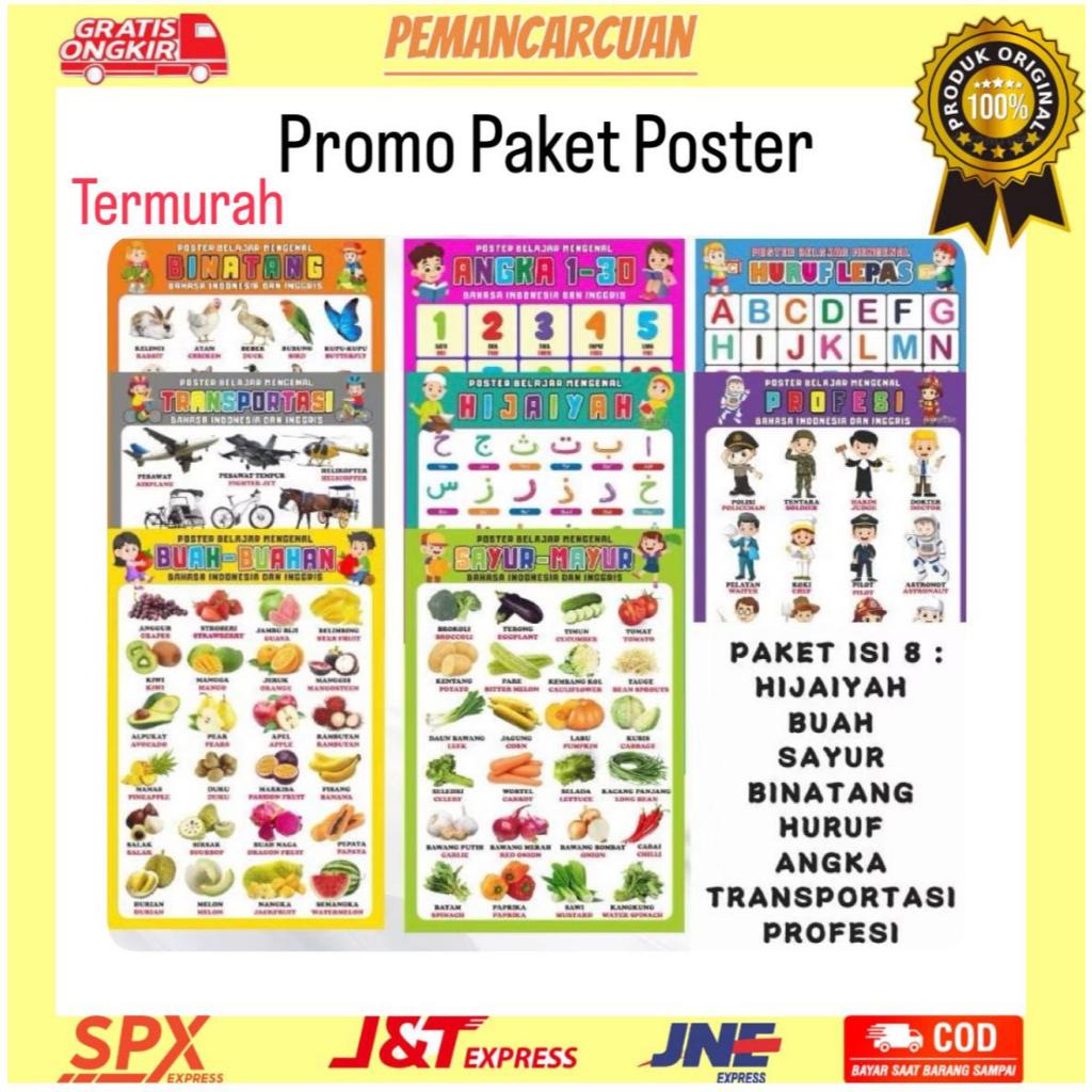 Poster Edukasi Anak Belajar Huruf Dan Angka