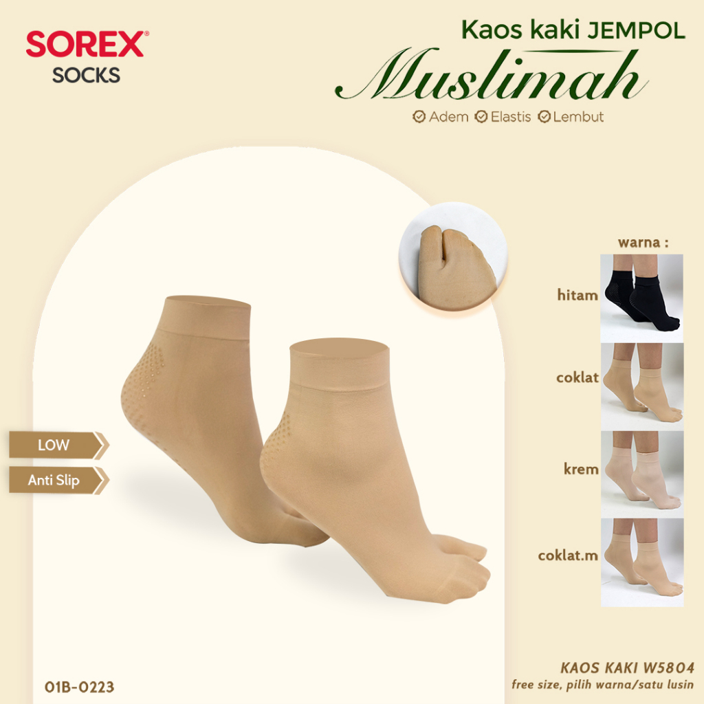 Kaos Kaki Wanita Muslimah Sorex Jempol W5804