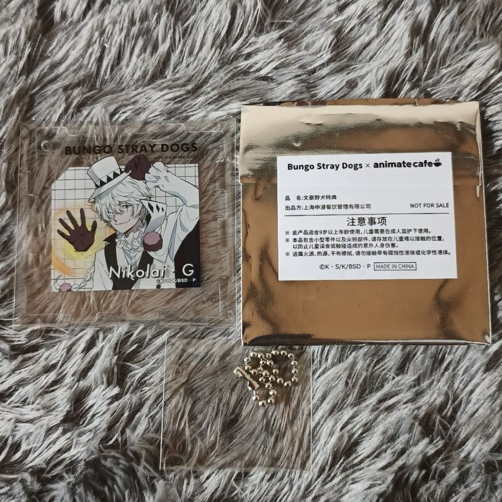 [Ready] Official Bungo Stray Dogs Animate Cafe Collab merchandise Nikolai Gogol, Fyodor Dostoevsky, 