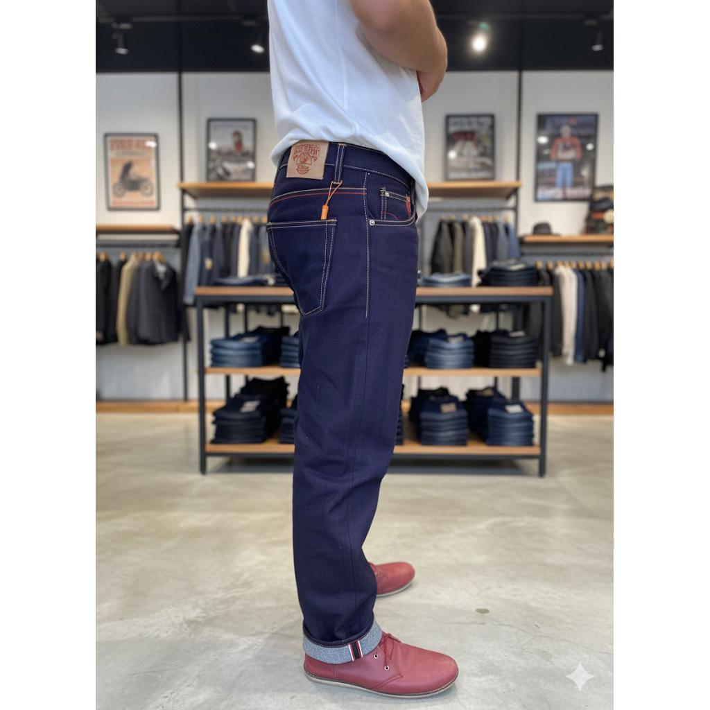 Celana Denim Red Merah Pria Sanforized 15 Oz Selvedge Acsent Kwalitas Premium