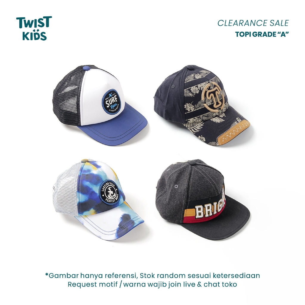 Twist Kids - CLEARANCE SALE Topi Anak Laki-Laki Model Random