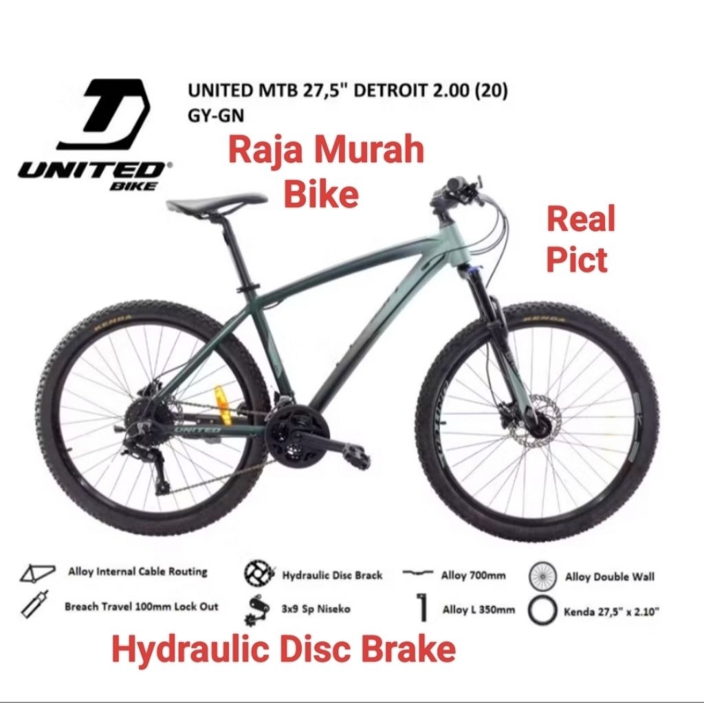 Sepeda Gunung MTB United Detroit 2.0 27,5 Inch Sepeda Gunung United Detroit 2.00