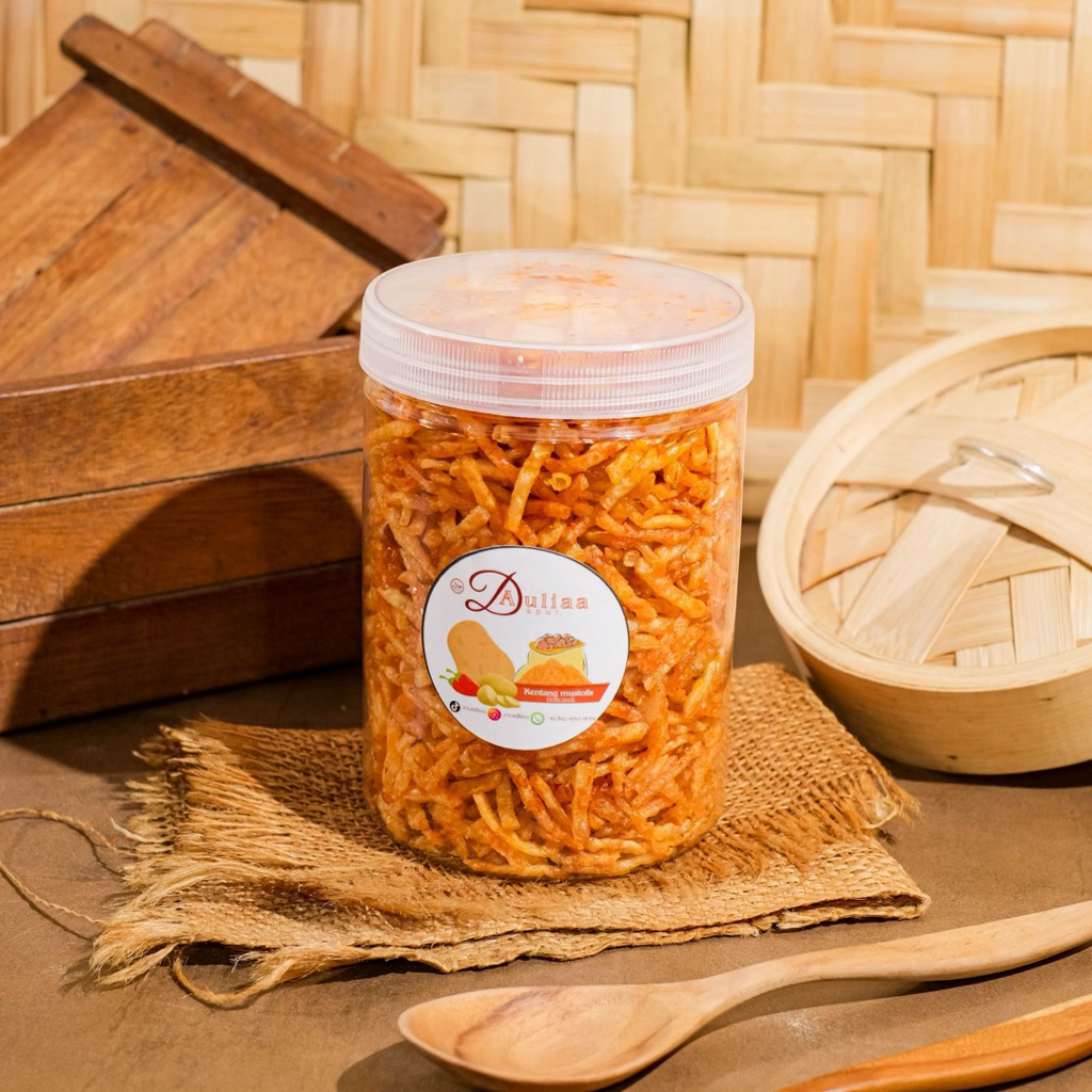 Kentang mustofa viral DapurAuliaa toples 750ml mustofa pedas manis
