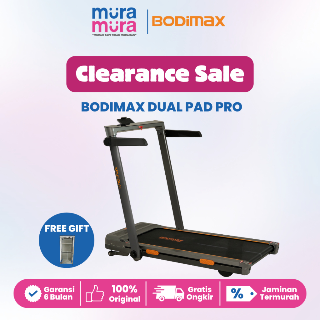 Clearance Sale Bodimax Dual Pad Pro Running Pad Treadmil Automatic Incline