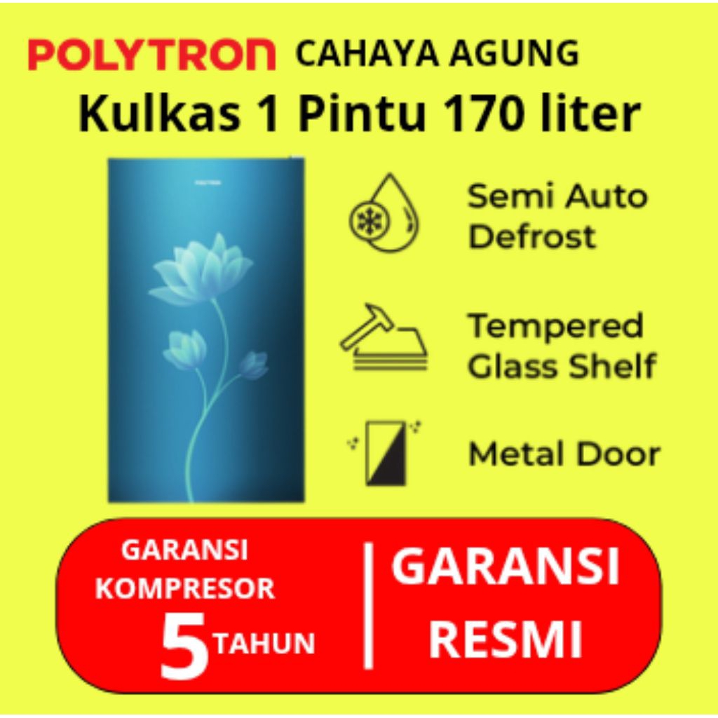KULKAS POLYTRON PRB179R PRB179B PRB 179 B R GARANSI RESMI