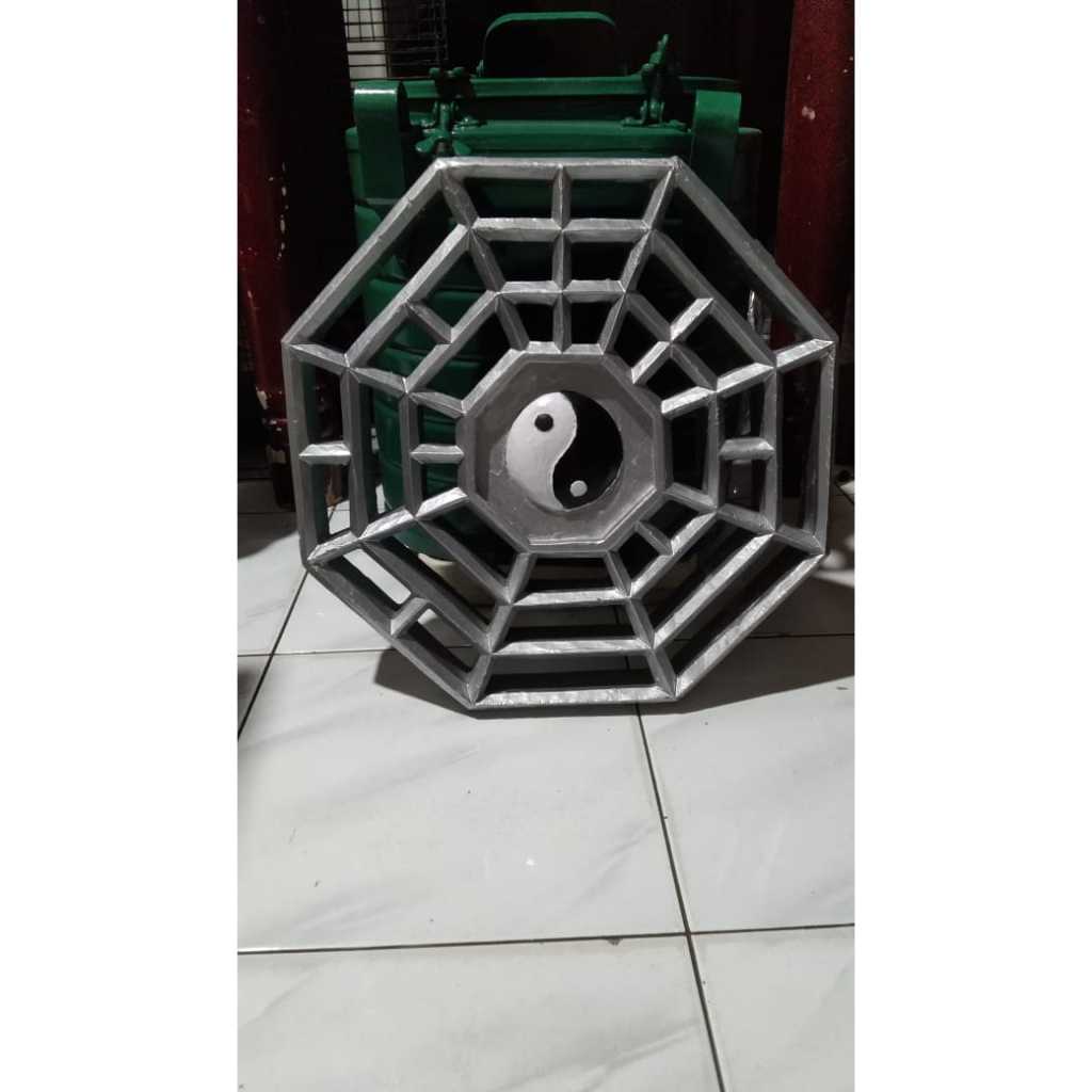 Hiasan Dinding Yin Yang Kayu Kuno Jadul Antik