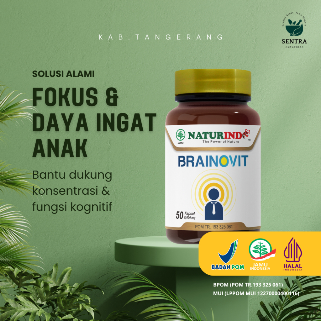 Herbal Alami BRAINOVIT NATURINDO ( Vitamin Kecerdasan Otak )