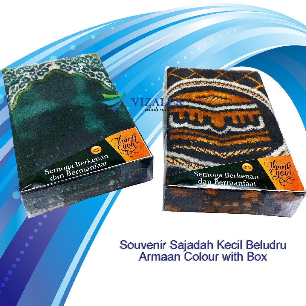 Souvenir Sajadah Kecil Beludru Turky Armaan Colour with BOX/ Souvenir Haji Umroh Tahlilan Pernikahan
