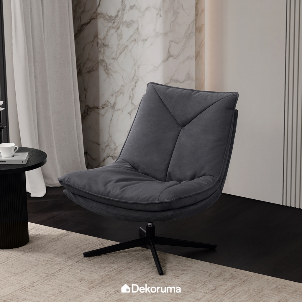 Dekoruma Tenzo LUGO Accent Chair / Kursi Sofa Ruang Tamu 1 Seater Bahan Kain Premium
