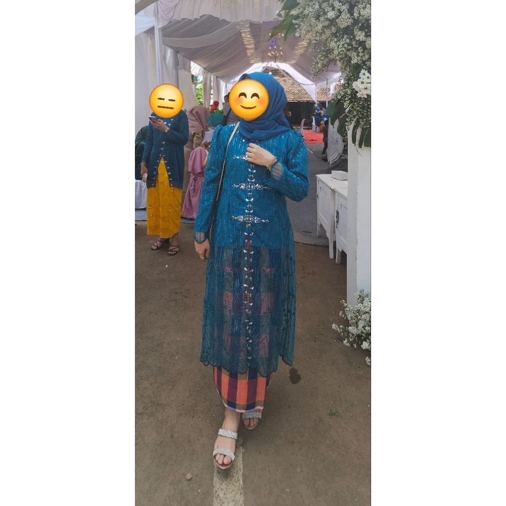 Kebaya Tunik Biru Tosca [PRELOVED]