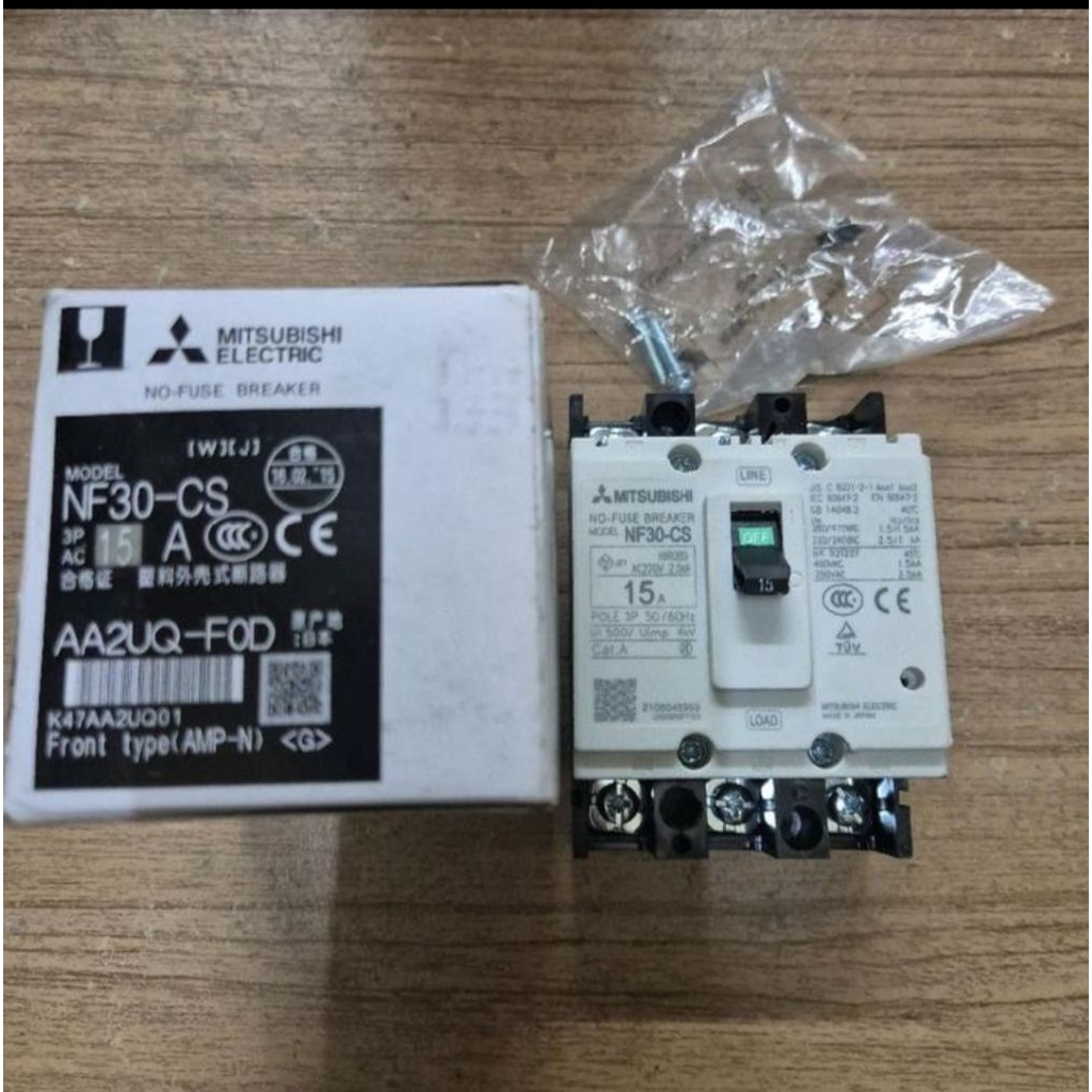 MCCB NFB MITSUBISHI 3P 15A NF30-CS/MCCB MITSUBISHI NF30-CS 3P 15A ORIGINAL