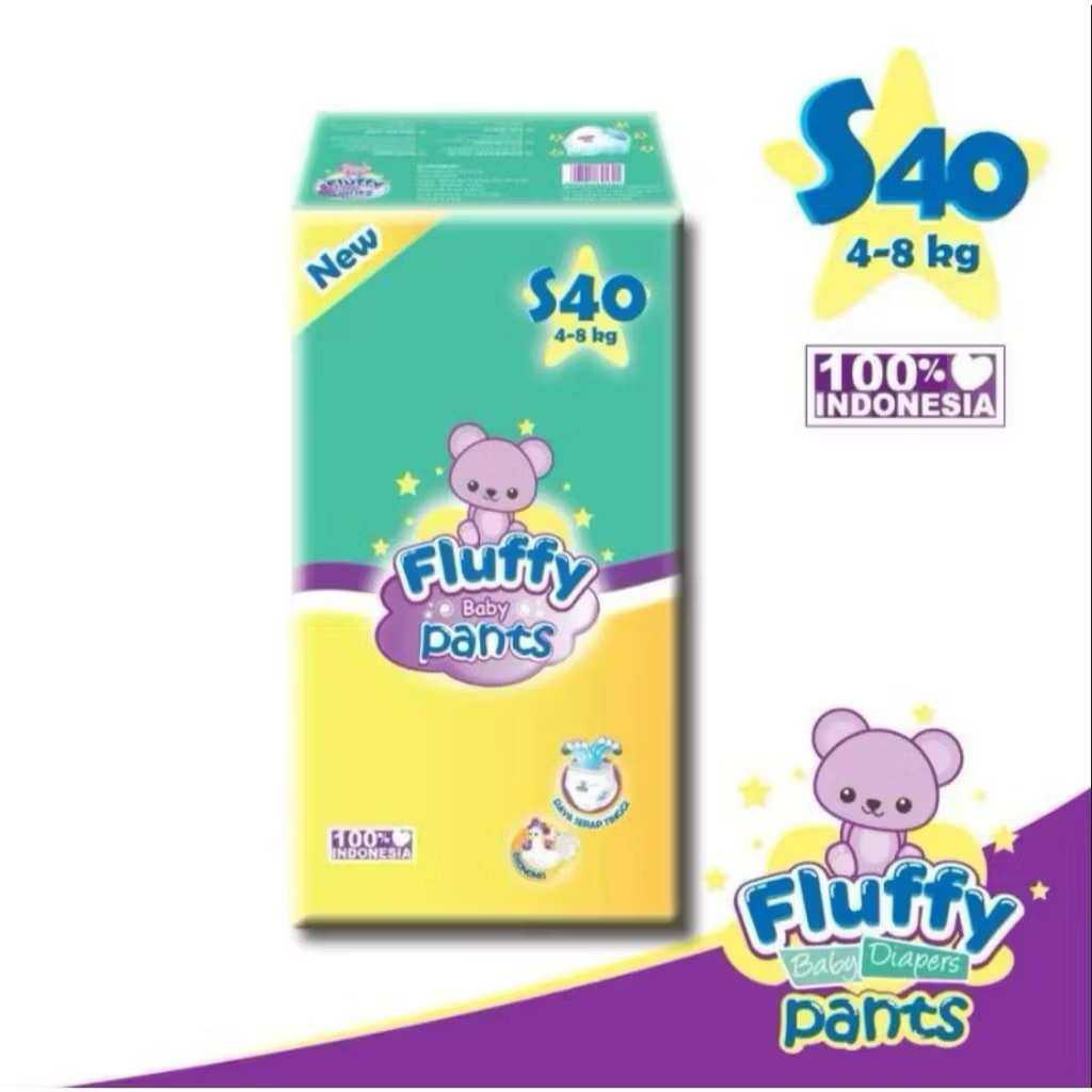 FLUFFY S40 PANTS POPOK PAMPERS TERMURAH