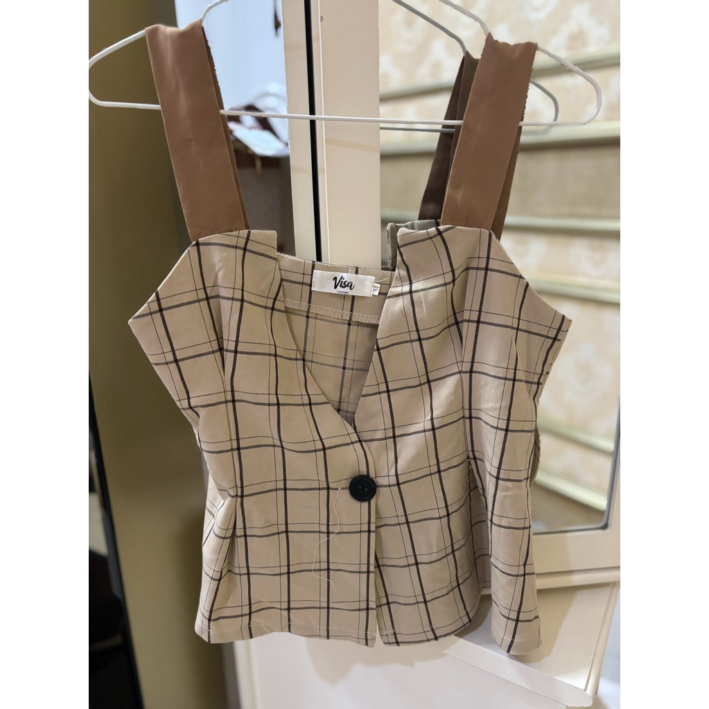 Vest rompi coklat - pakaian wanita