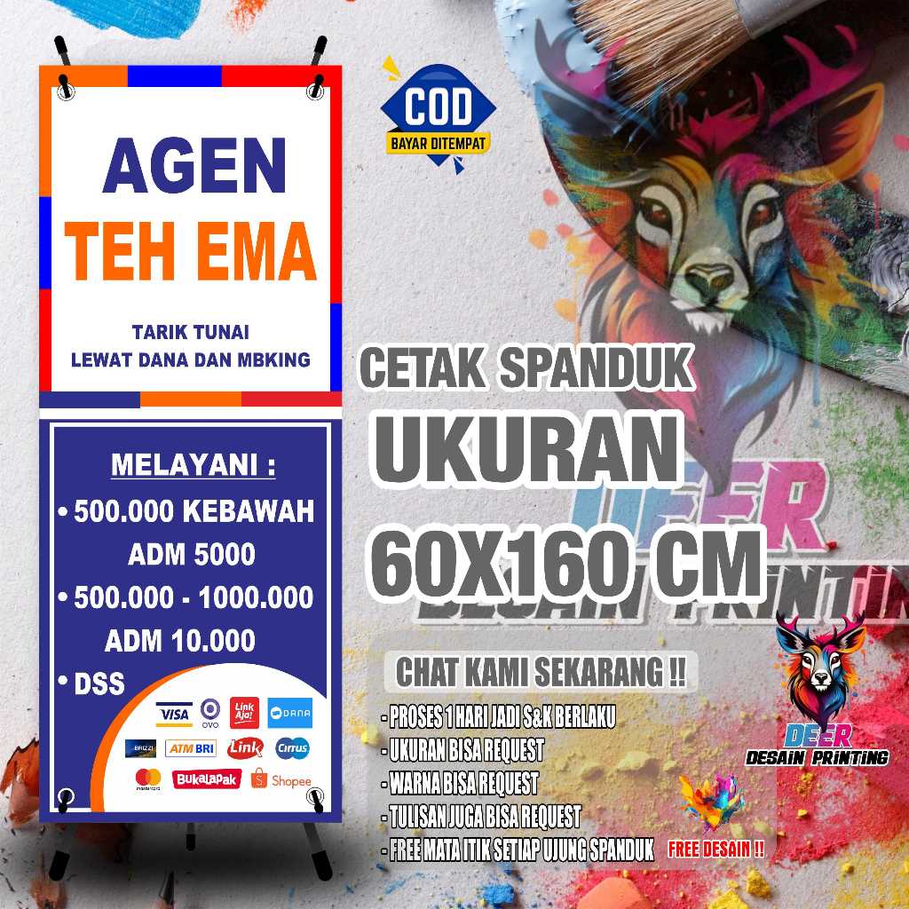 Cetak Spanduk Cetak Banner ADA KONTRAKAN KOSONG Costom Desain