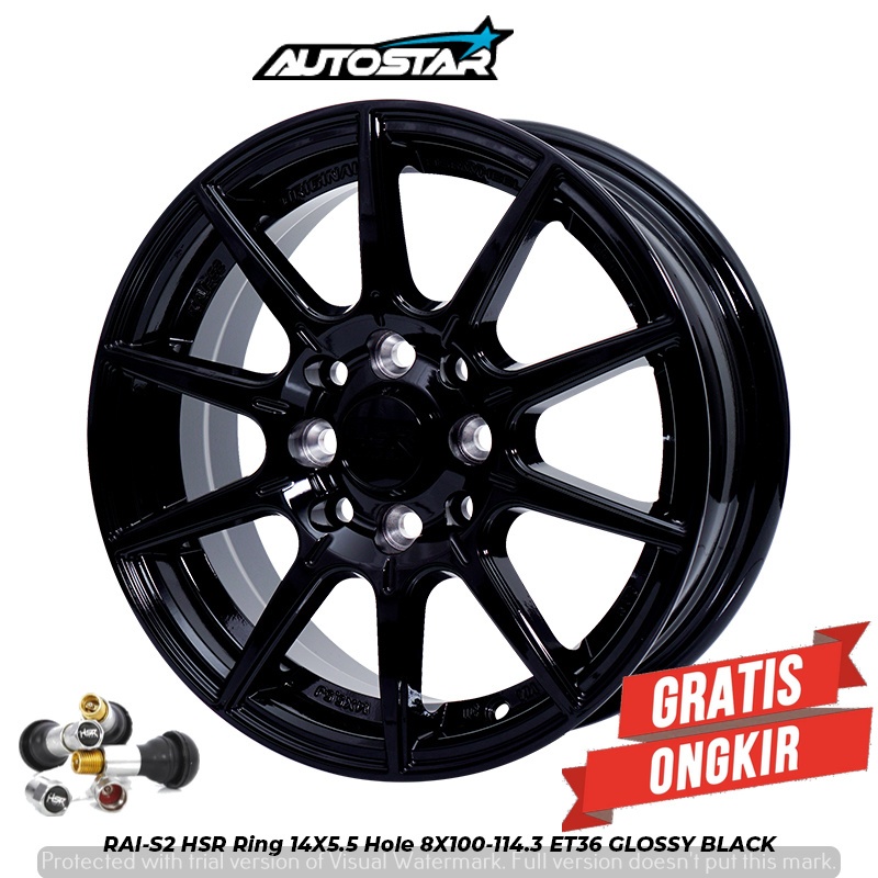 VELG MOBIL AVANZA XENIA KIJANG EVALIA CONFERO BRIO JAZZ VTEC HSR RAI-S2 R15 GLOSSY BLACK - PROMO