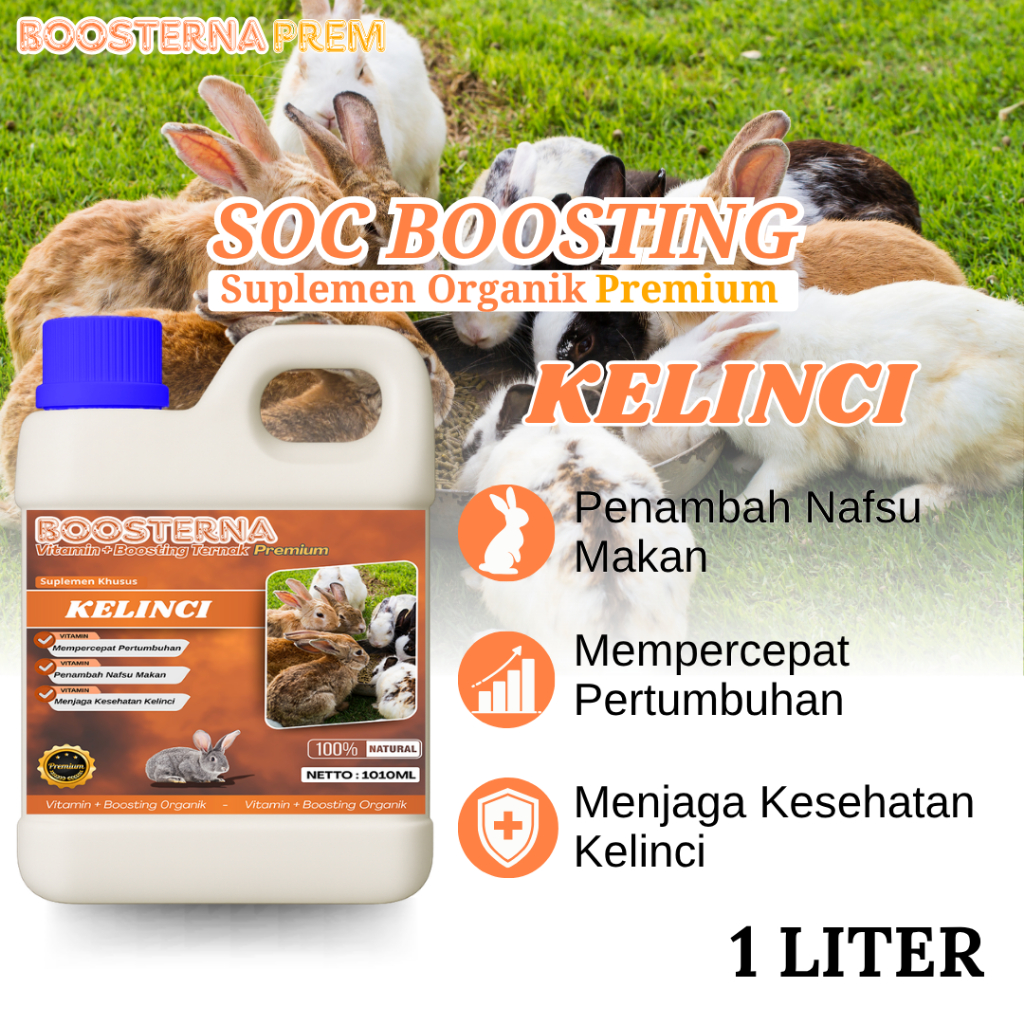 SOC BOOSTING KELINCI Vitamin+Boosting Vitamin Suplemen Kelinci Hias Anggora Fuzzy Lop Holland Nether