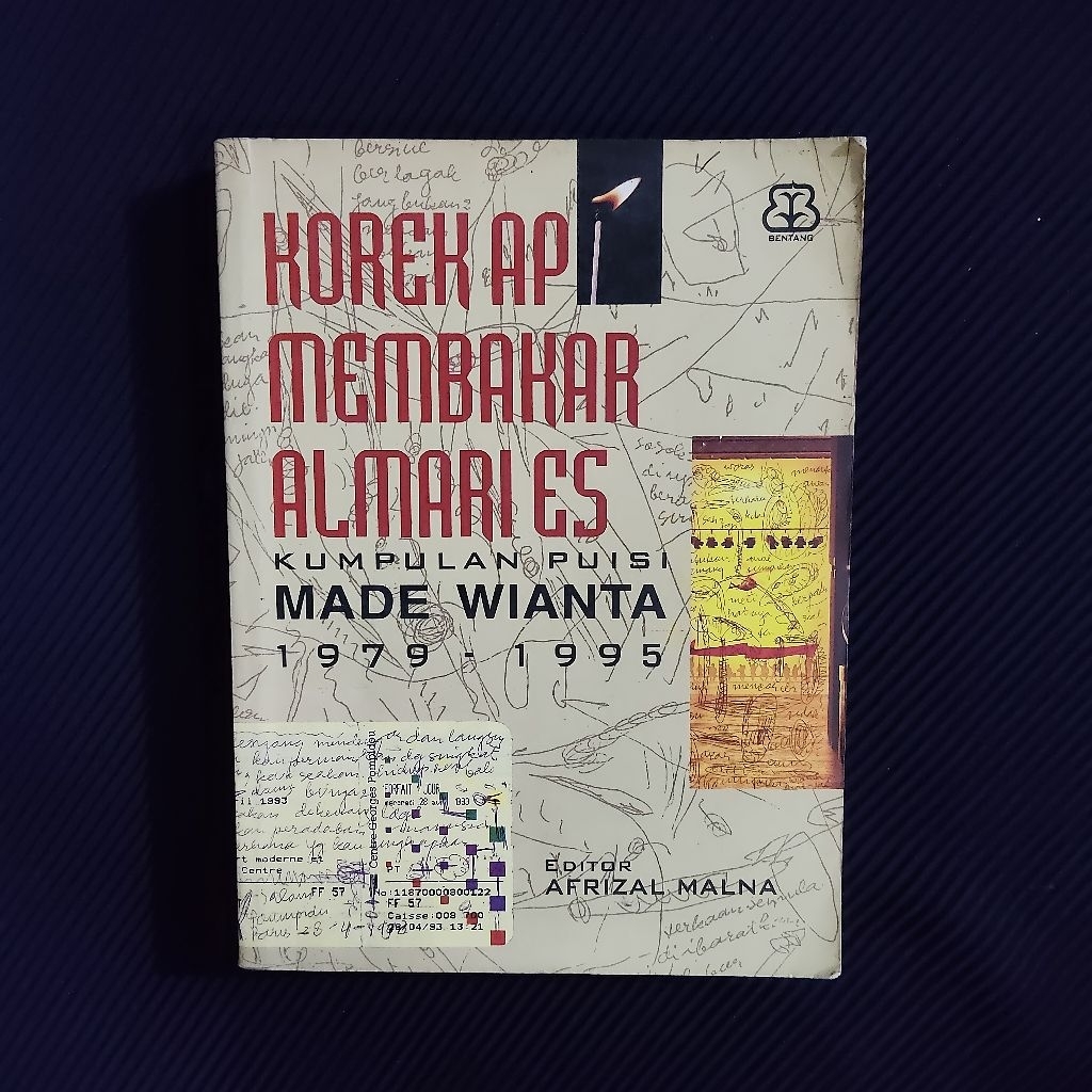 Buku Langka Original • Korek Api Membakar Almari Es - Kumpulan Puisi Made Wianta 1979-1995