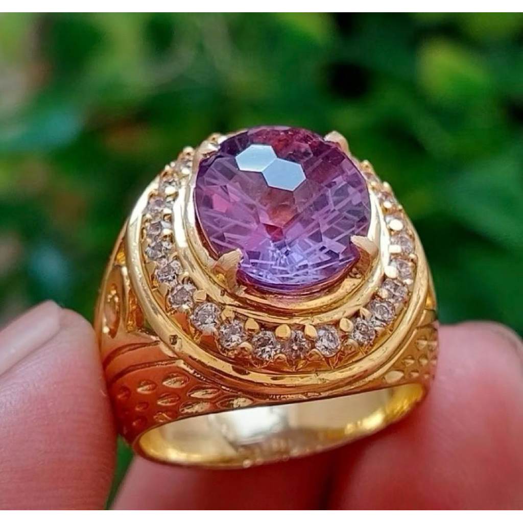 NEW PRODUCT CINCIN PERMATA AMETHYST NATURAL CUTTING CUSTOM MEWAH