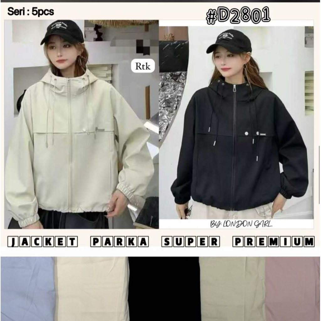 NewArrivals#A03.36K JAKET PARKA SUPER PREMIUM #D2801 - Jaket Hoody Wanita Parachute Import Premium T