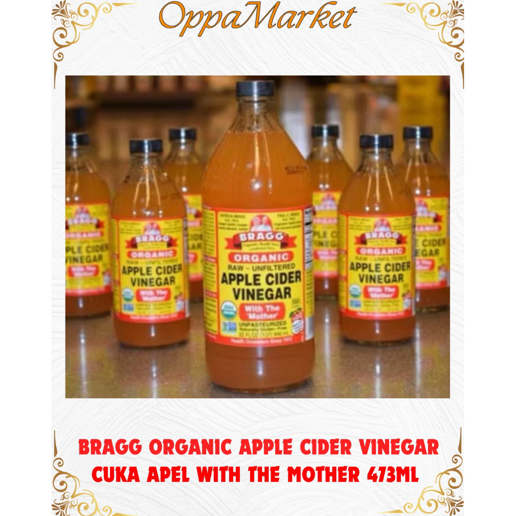 BRAGG ORGANIC APPLE CIDER VINEGAR CUKA APEL WITH THE MOTHER 473ML