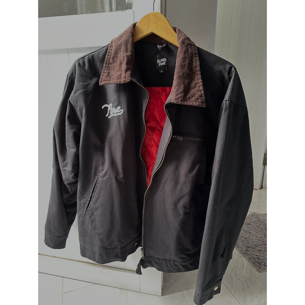 Superfine SCRIPT Work Jacket Boxy Corduroy Collar