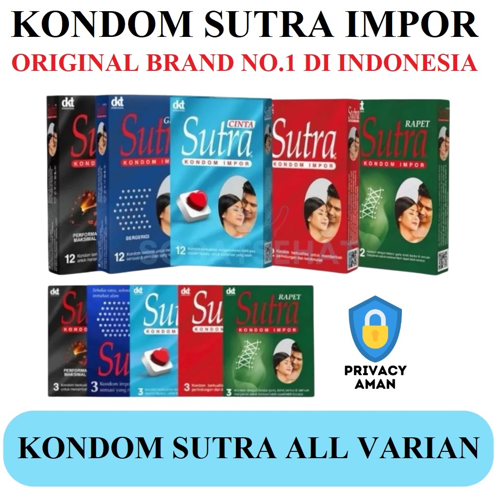 PRIVASI 100% DIJAMIN AMAN - Kondom SUTRA Impor All Varian Tipis Polos Gerigi Tahan Lama Super Tipis