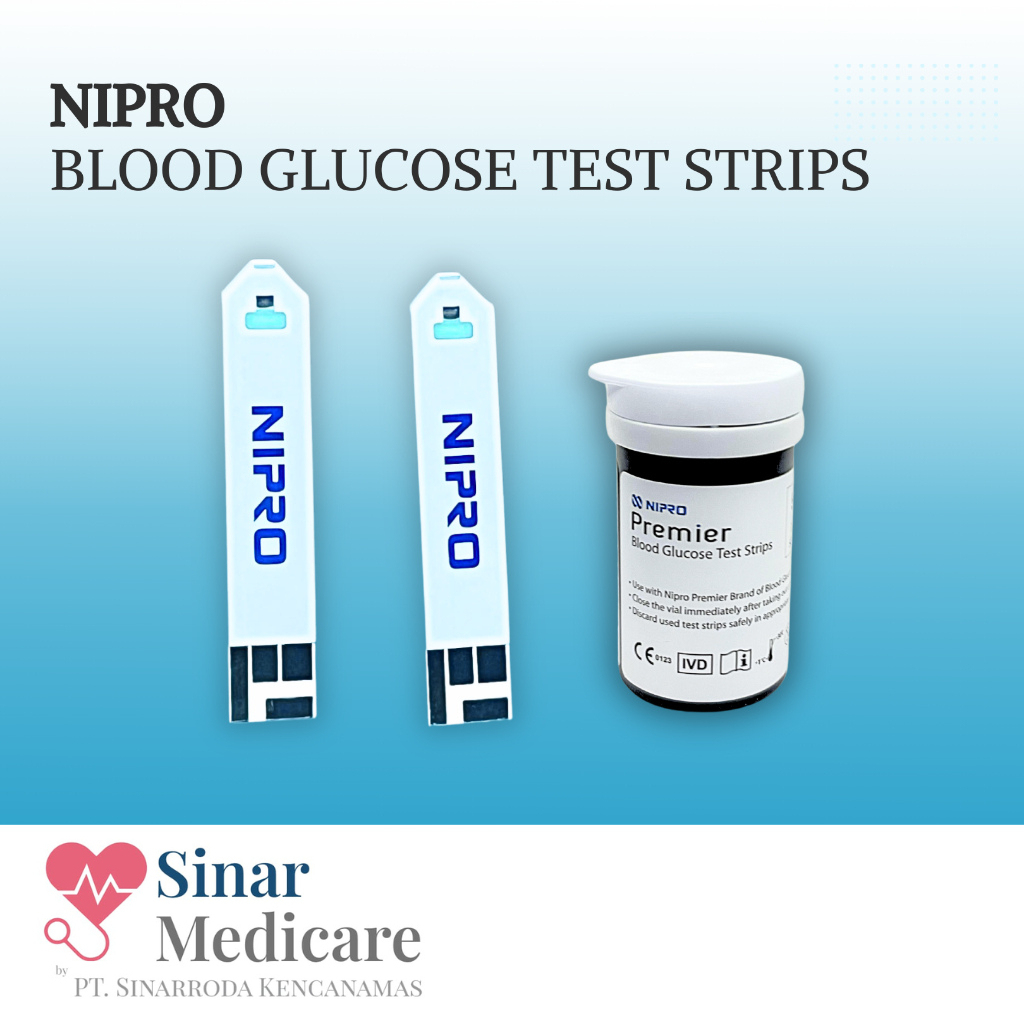 NIPRO Premier Blood Glucose Test Strip (Isi 50) | Strip Tes Gula Darah | Isi Alat Cek Gula Darah