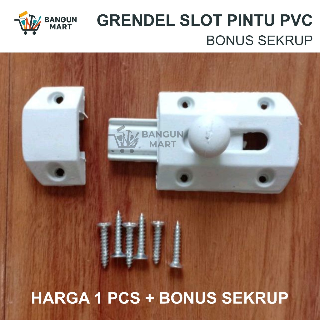 Grendel pvc plastik 2 inch / 5 cm selot pintu kamar mandi wc toilet rak pintu lemari Kuncian slot / 