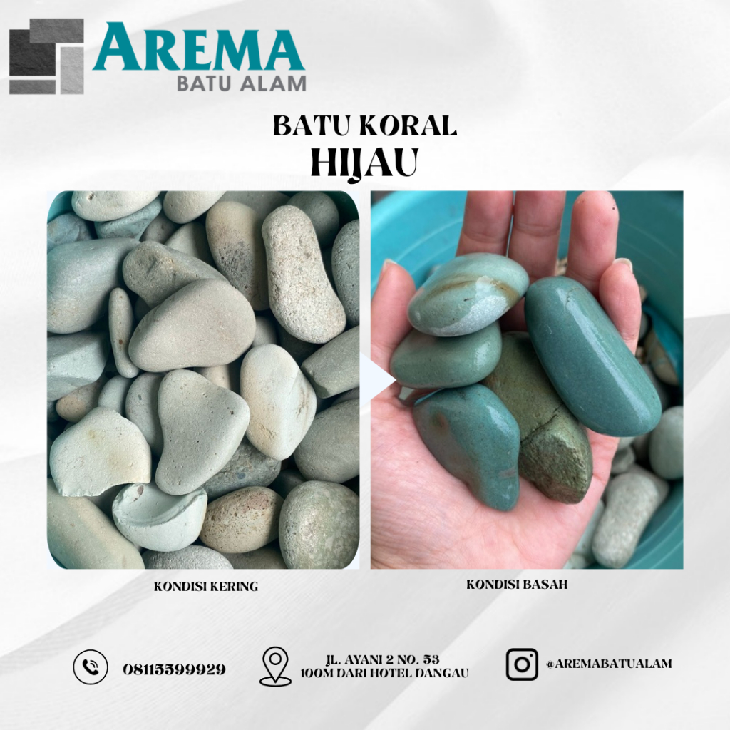 BATU KORAL/ BATU TAMAN/ BATU KOLAM-HIJAU GARUT
