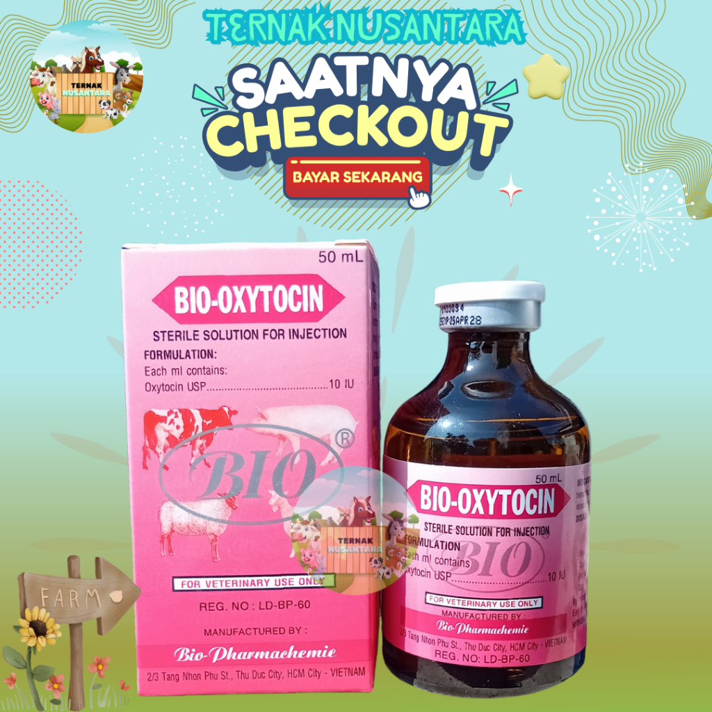 BIO OXYTOCIN 50 ML - Hormon Kon.tr.aksi Ute.rus dan Kelenjar Su.su Hewan - Like In.tra.cin