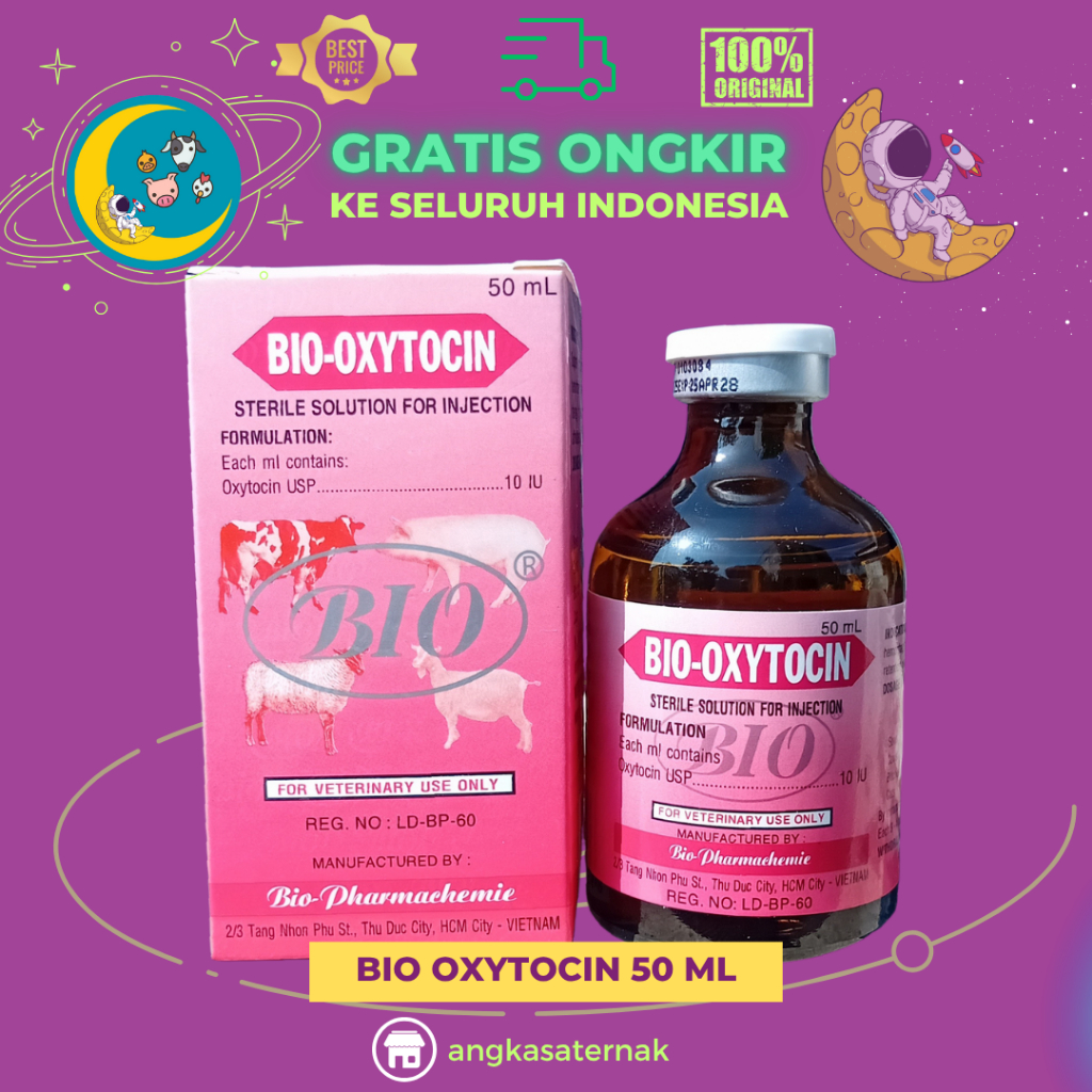 BIO OXYTOCIN 50ml - Hormon Perangsang Kontraksi Uterus dan Kelenjar Susu Hewan - Like Intracin