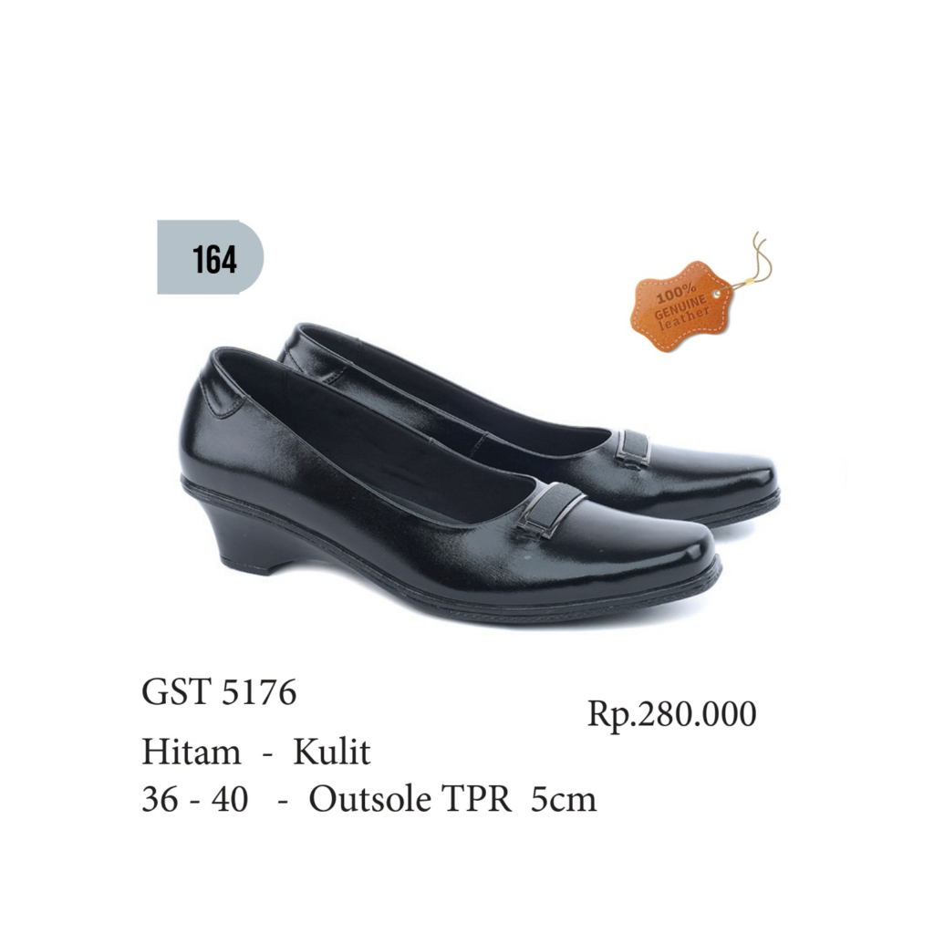 GARSEL Sepatu Formal Pantofel Wanita GST 5176 Hitam