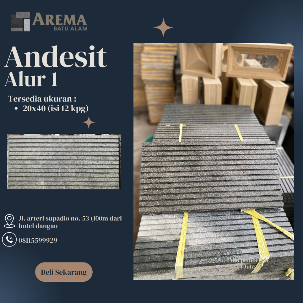 BATU ALAM ANDESIT ALUR 1 20X40 CM