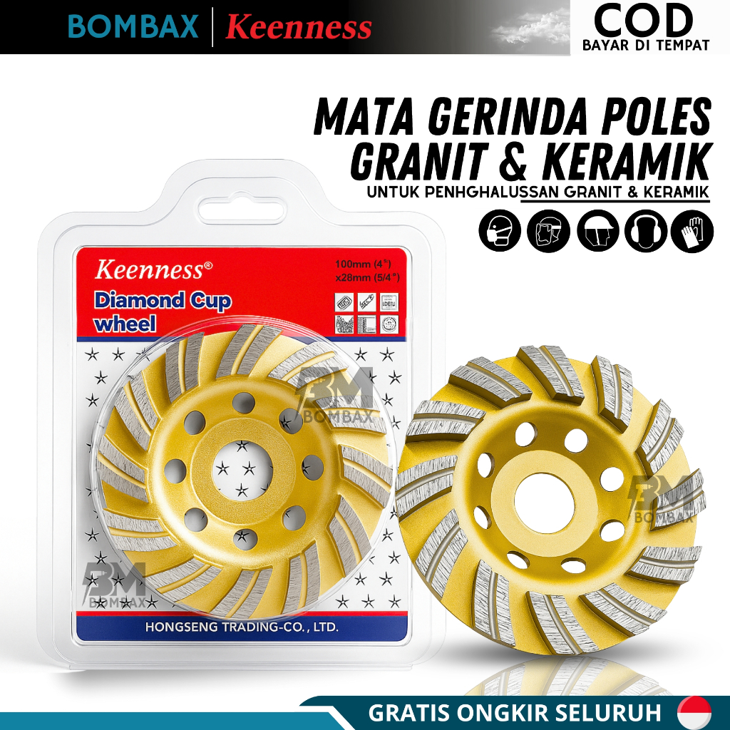 KEENNESS Mata Gerinda Berlian Cakram Amplas Beton Tembok Granit Batu Alam