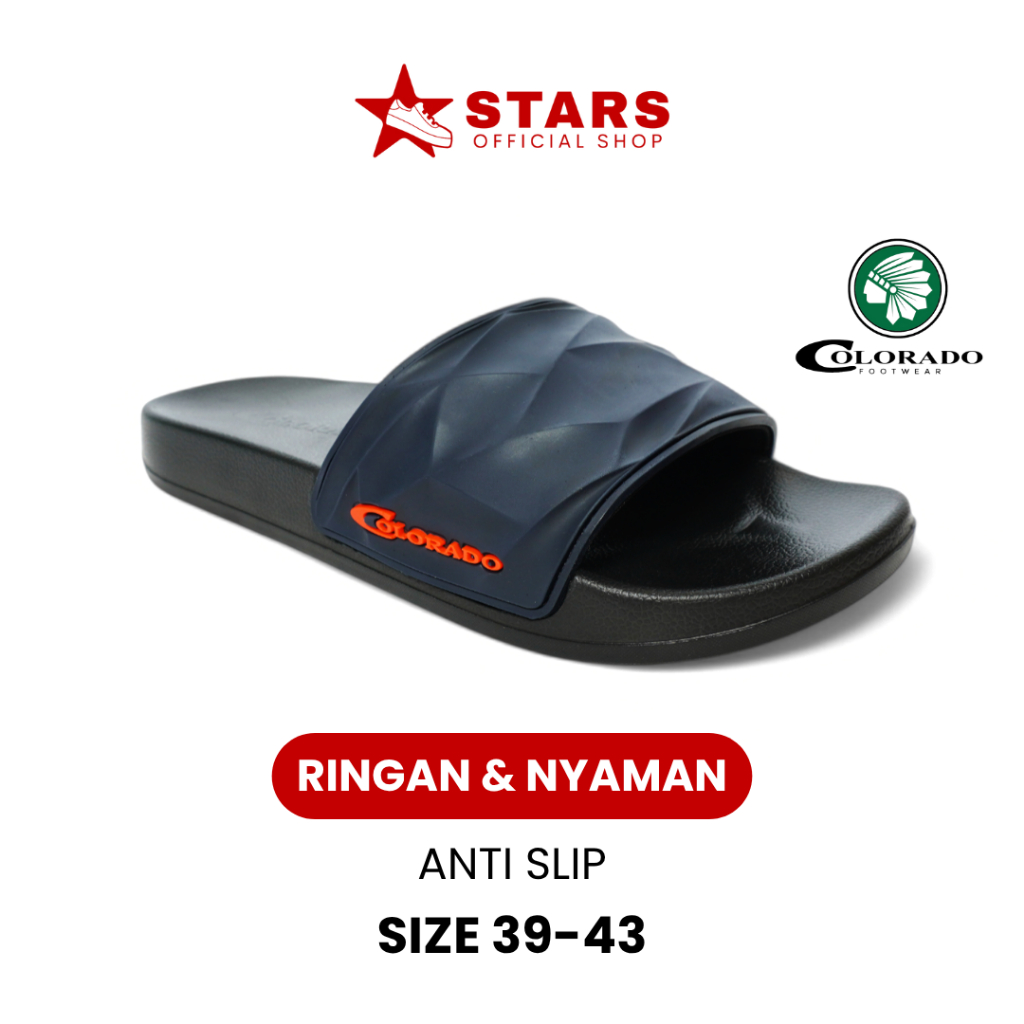 Sandal Selop Pria Dewasa - Nyaman, Awet dan Stylish - Barnet Colorado Diego Navy  Size 39 - 43