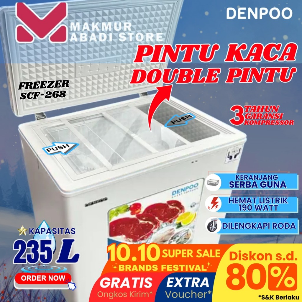 Denpoo Chest Freezer SCF 268 CG