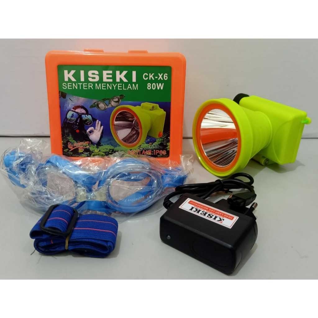 Senter Kepala Selam 80W CK X6 Cahaya Putih Kiseki / Kiseki Senter Kepala CK-X6 80 Watt Senter Selam 