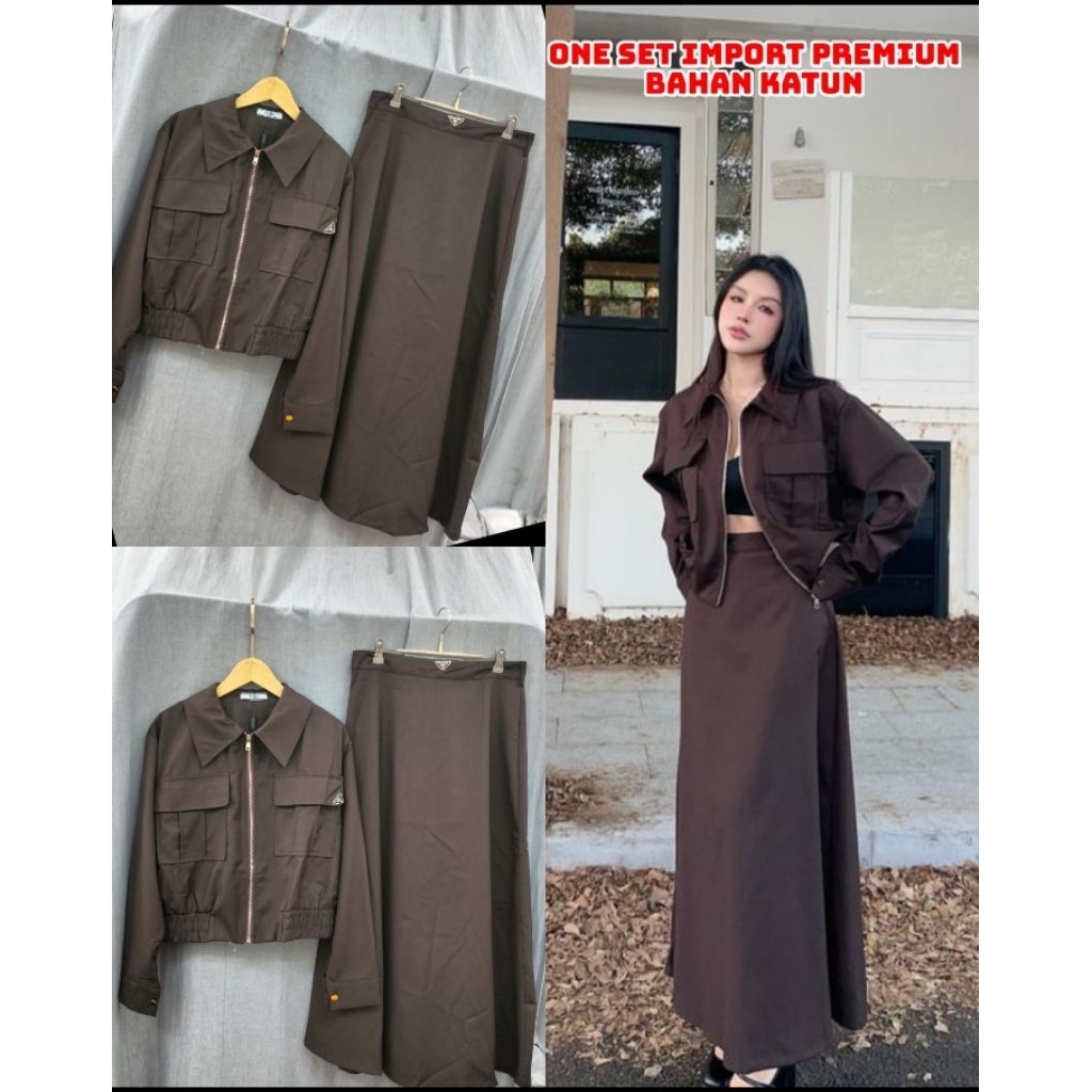 On Set Rok BLACK Bahan Kaos Allsize