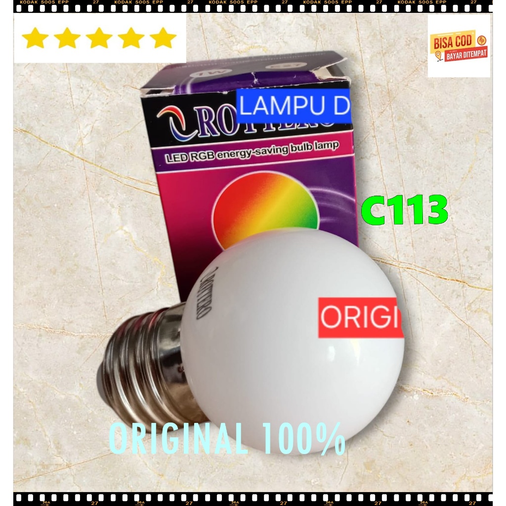 C113 Lampu LED PELANGI RGB OTOMATIS E27 Strip BULB LAMP MINI 1 WATT 7 WARNA AUTO HEMAT LISTRIK AWET 