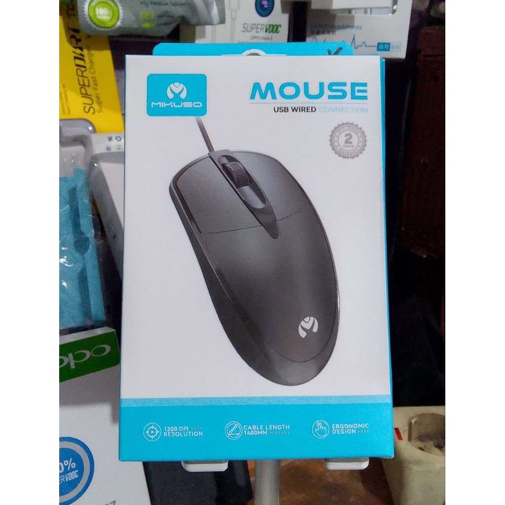 Mouse Laptop Komputer Mikuso MOS-371U / MOS-372U Kabel USB INTERFACE Optical Cable Mouse