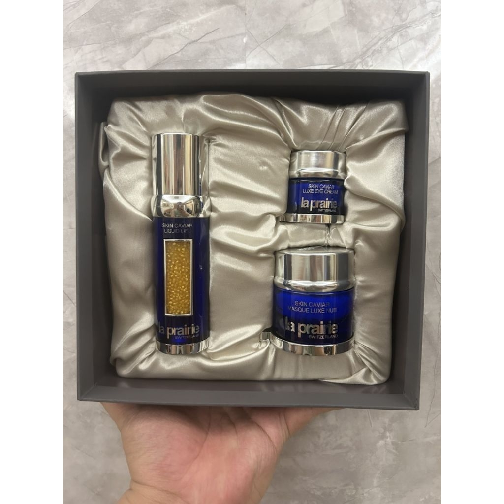 LaPrairie's Skin Caviar Collection Gift Set Serum EyeCream Cream Mask For Anti Aging