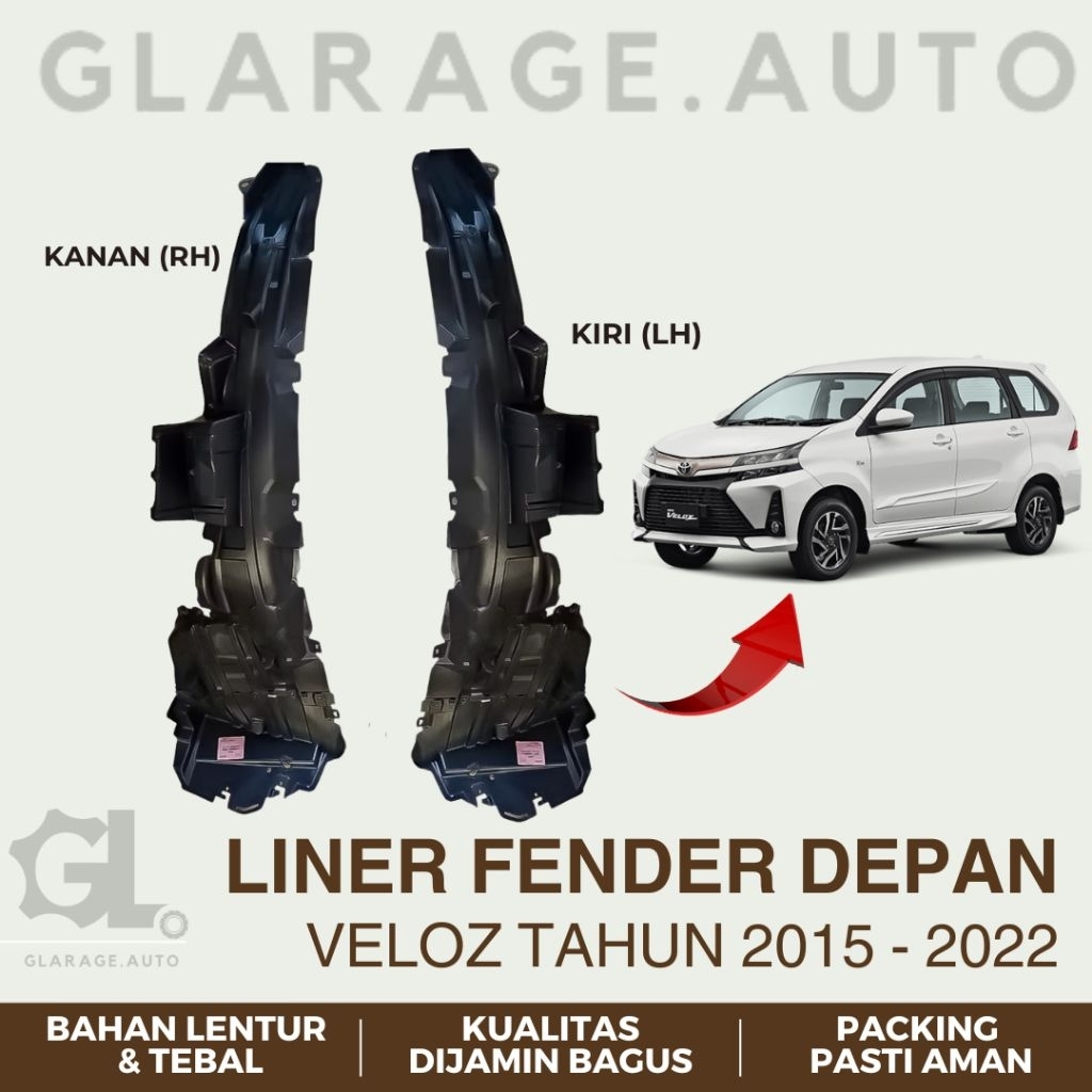 LINER FENDER DEPAN MOBIL VELOZ AVANZA VELOZ TAHUN 2015 2016 2017 2018 2019 2020 2021 2022