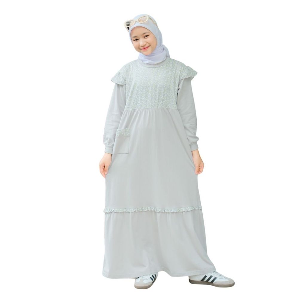 SHIBAKIDS Gamis Anak Perempuan  Abu Falisha  Series Gamis Lebaran Terbaru
