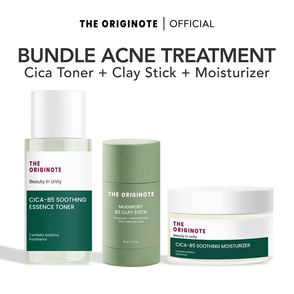 The Originote Bundle Acne Treatment - Toner + Clay Stick + Moisturizer