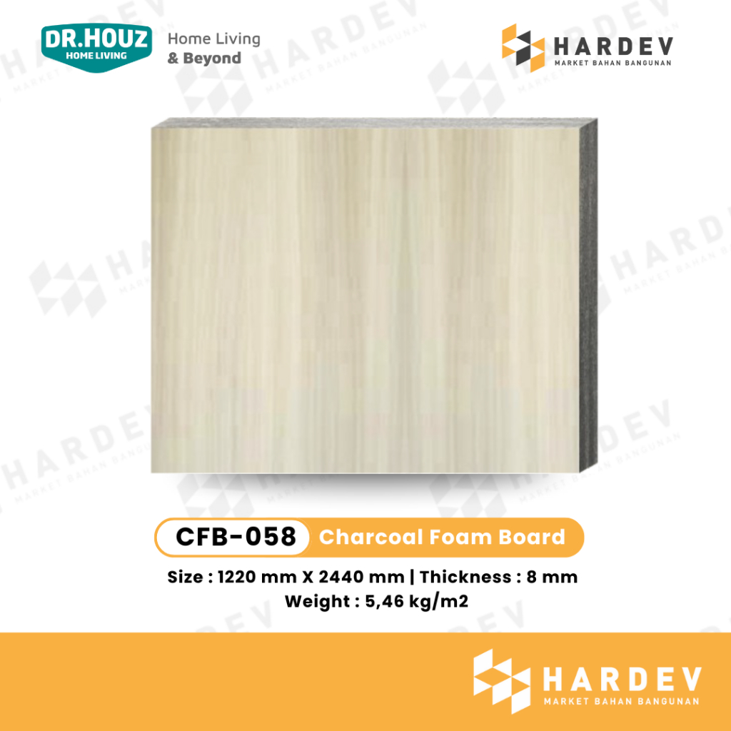 DR.HOUZ - Charcoal Foam Board - CFB 058 Wood (Wall Board)