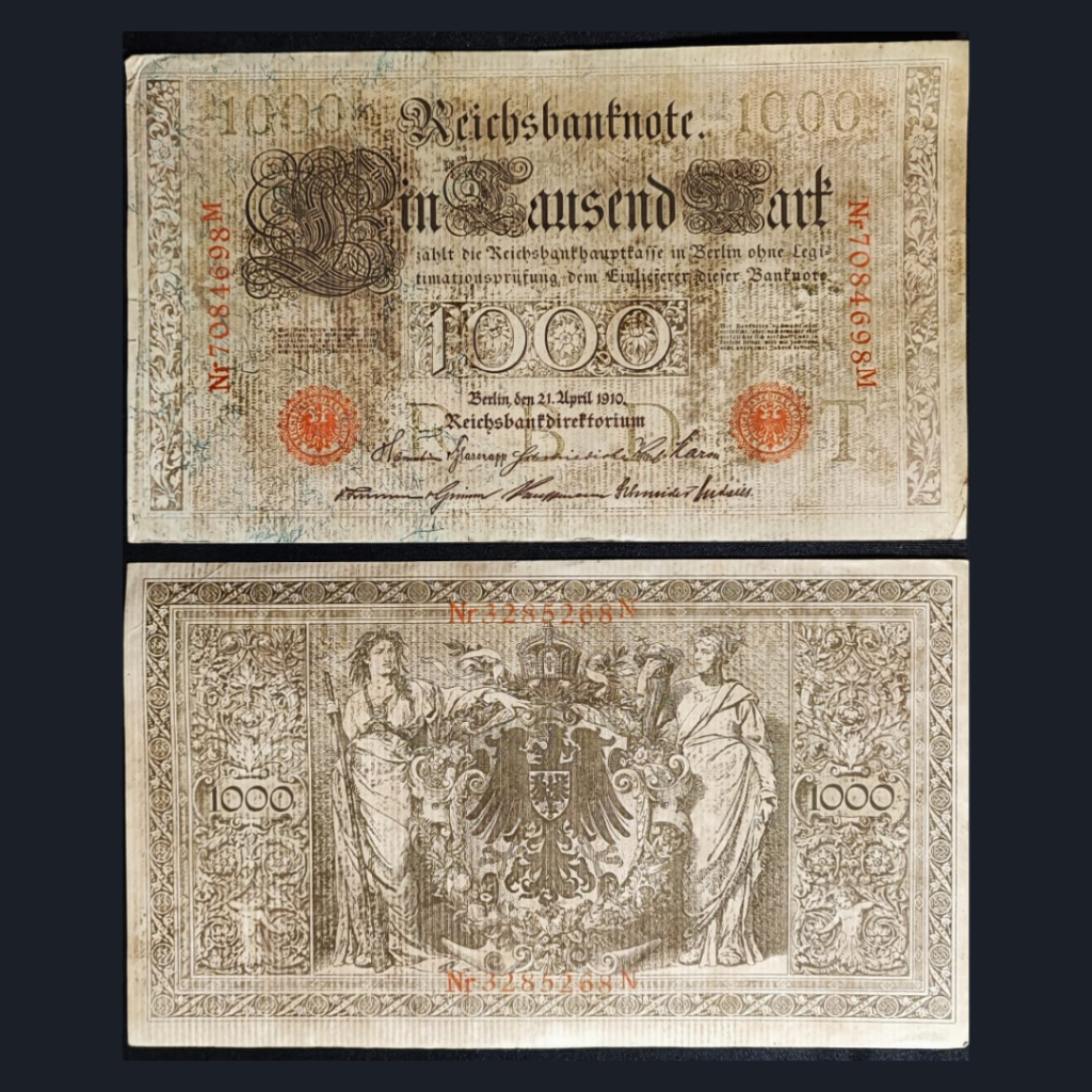 Uang Kuno Asing Jerman 1000 Mark Tahun 1910/1921/1925 | VF